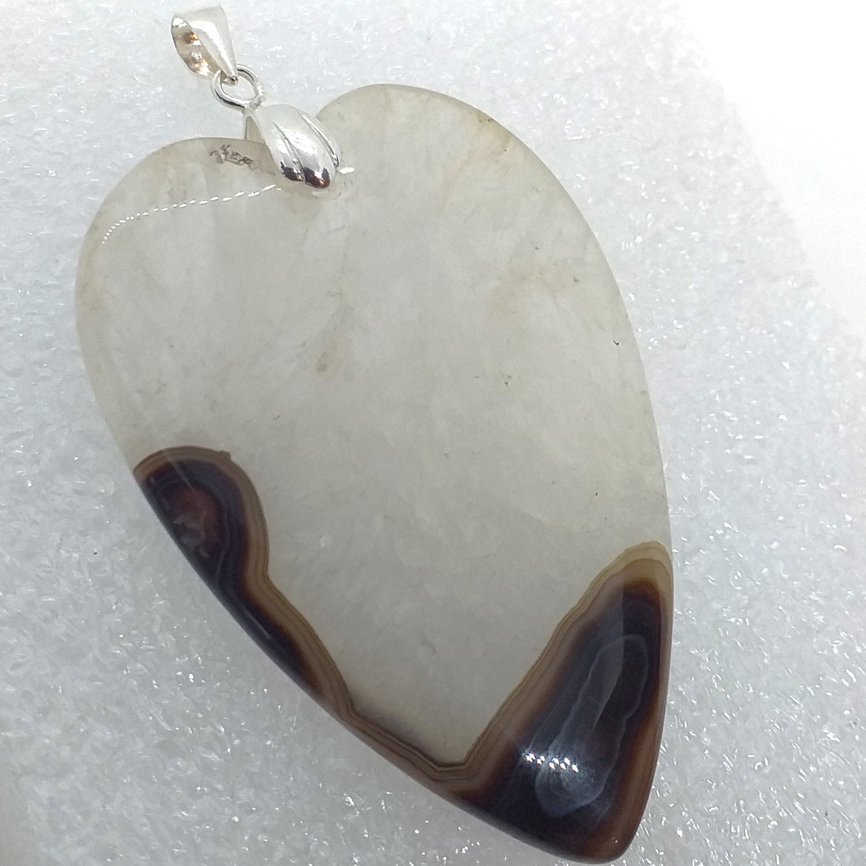 SARDONYX Anhänger 925 Sterling Silber HERZ Riesig