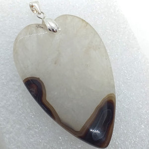 SARDONYX Anhänger 925 Sterling Silber HERZ Riesig