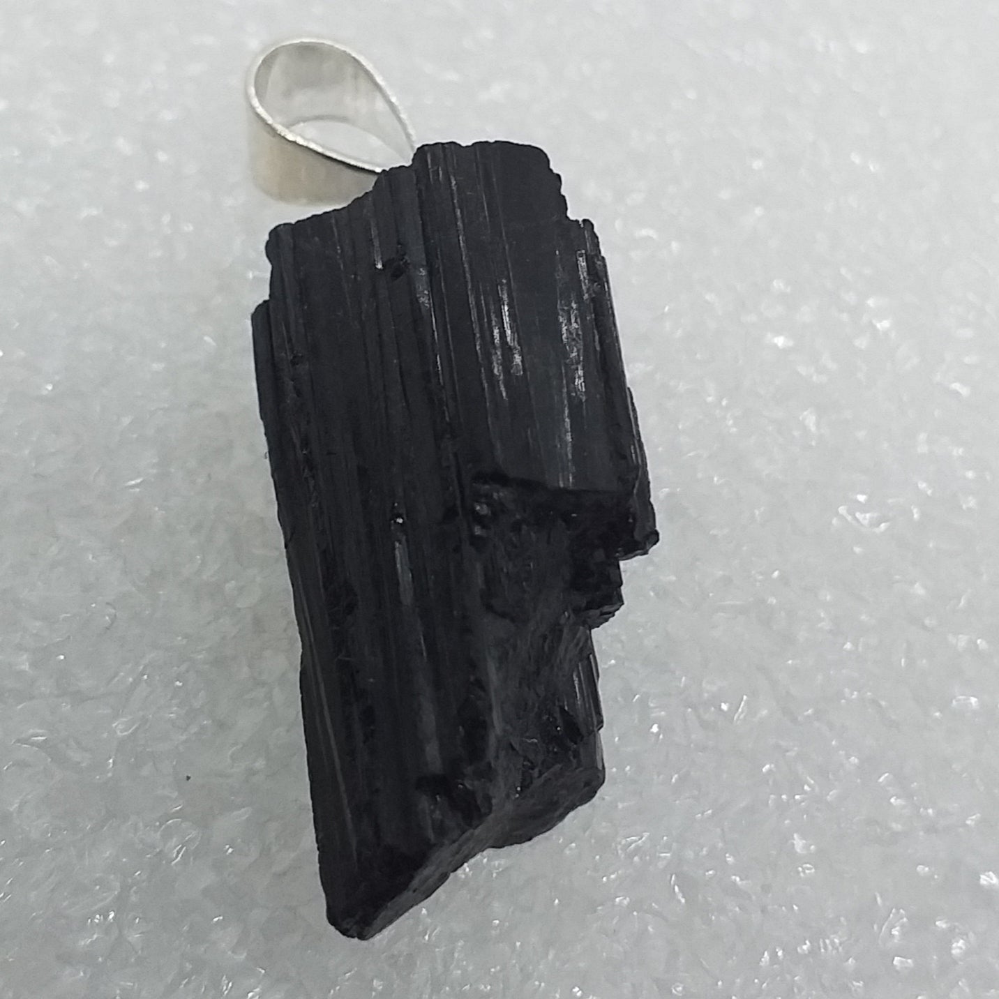 schwarzer TURMALIN Schörl Anhänger 925 Sterling Silber