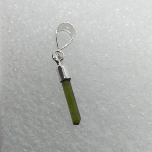 grüner TURMALIN grün Verdelith Anhänger 925 Sterling Silber Rohstein Kristall 25mm