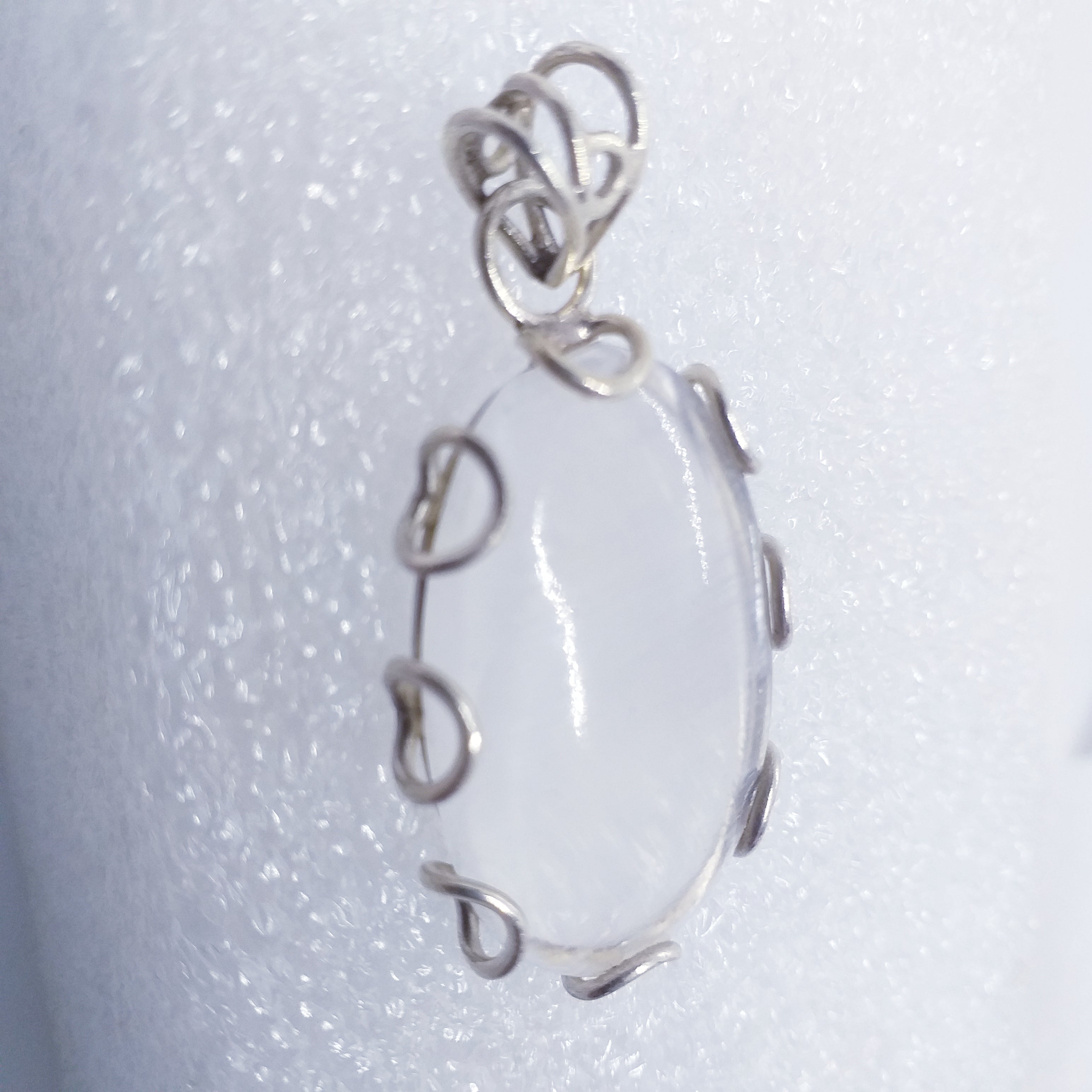 SELENIT Anhänger 925 Sterlingsilber Silber Marienglas