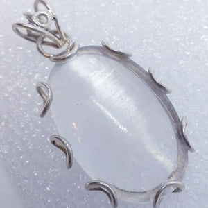 SELENIT Anhänger 925 Sterlingsilber Silber Marienglas