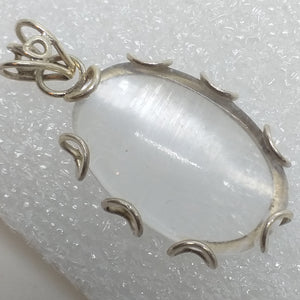 SELENIT Anhänger 925 Sterlingsilber Silber Marienglas