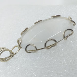 SELENIT Anhänger 925 Sterlingsilber Silber Marienglas