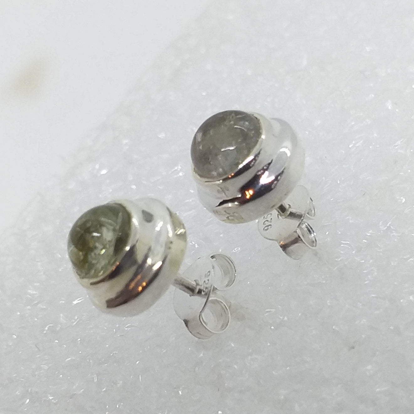 TURMALIN grün Ohrringe Ohrstecker 925 Silber grüner Verdelith