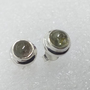 TURMALIN grün Ohrringe Ohrstecker 925 Silber grüner Verdelith