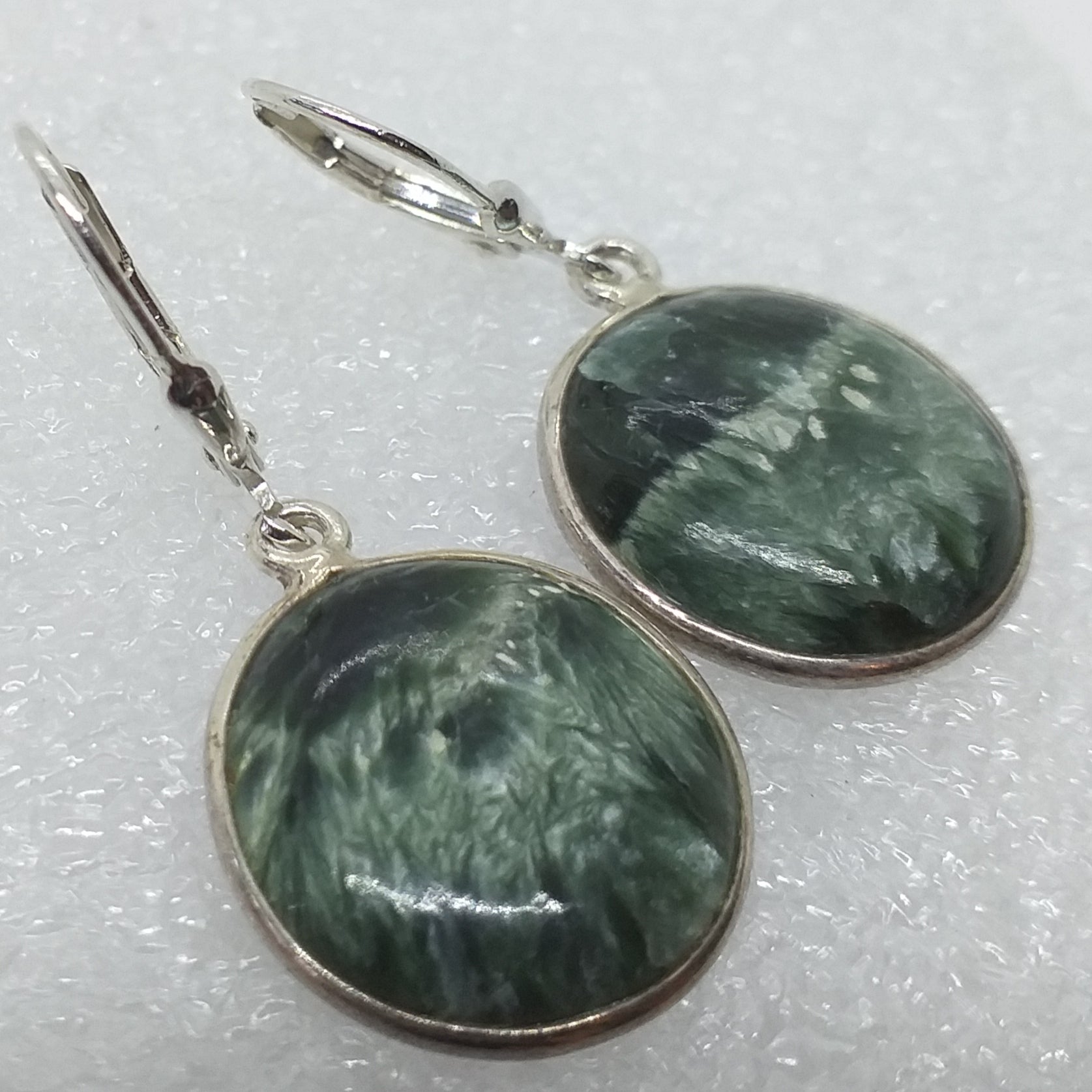 SERAFINIT Ohrringe Klappbrisur 925 Sterling Silber Brisur Ohrhänger 35mm