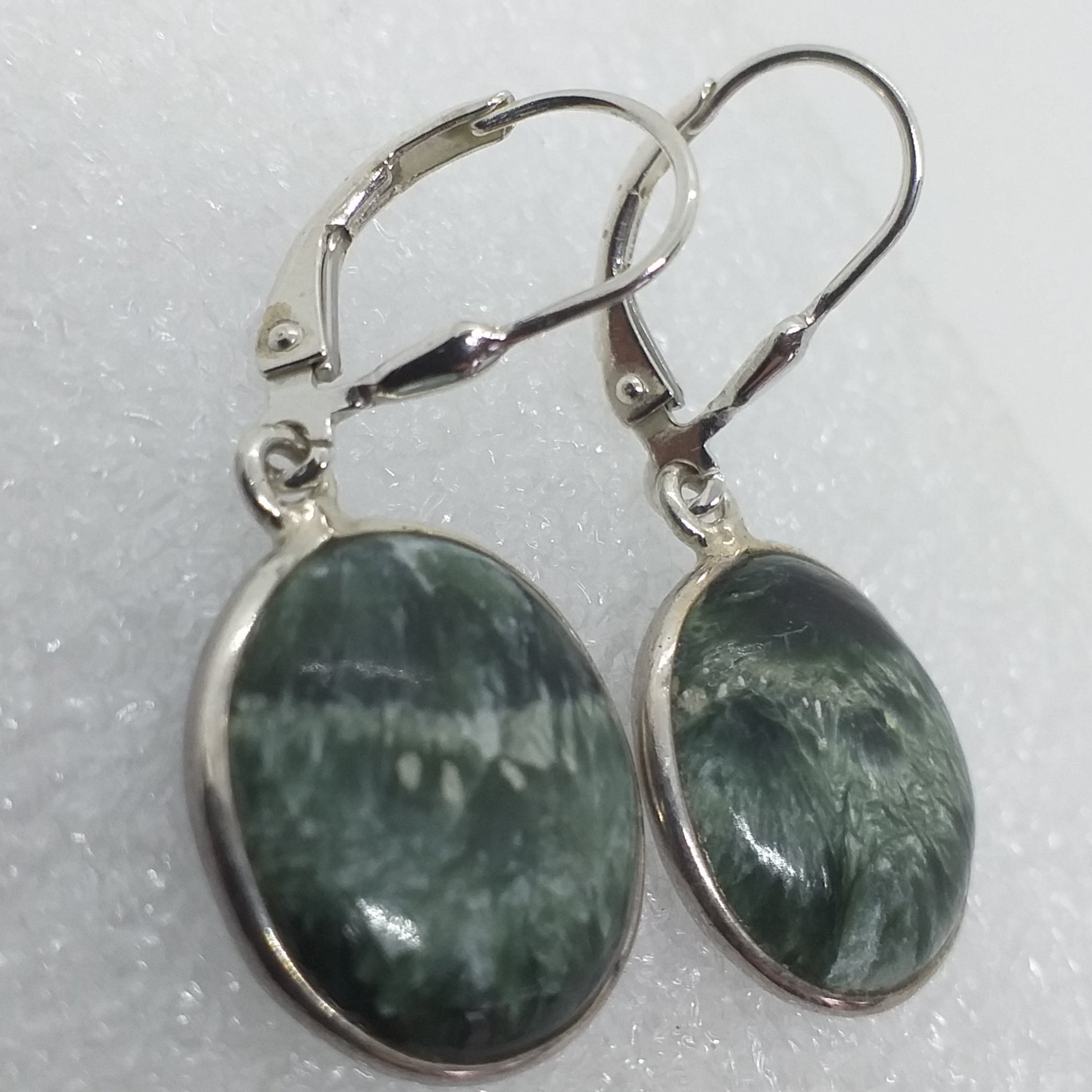 SERAFINIT Ohrringe Klappbrisur 925 Sterling Silber Brisur Ohrhänger 35mm