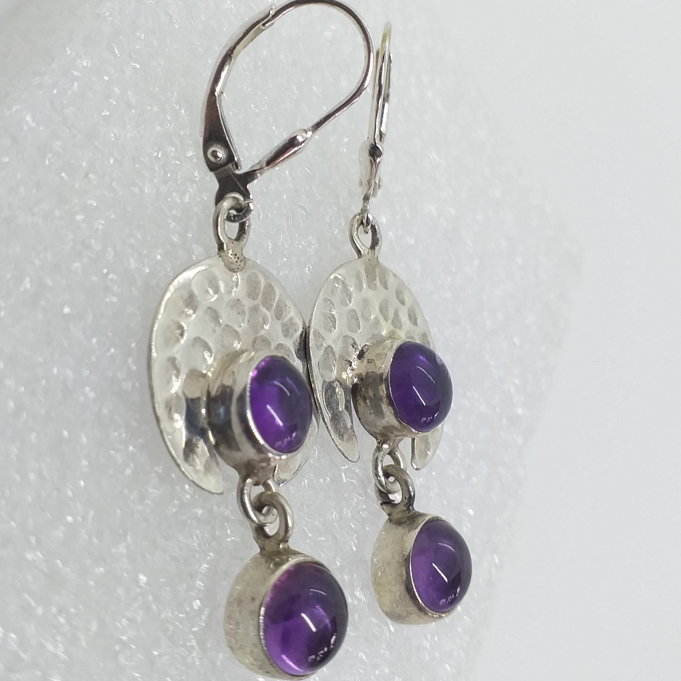 AMETHYST Ohrringe Ohrhänger 925 Sterling Silber Klappbrisur Brisur