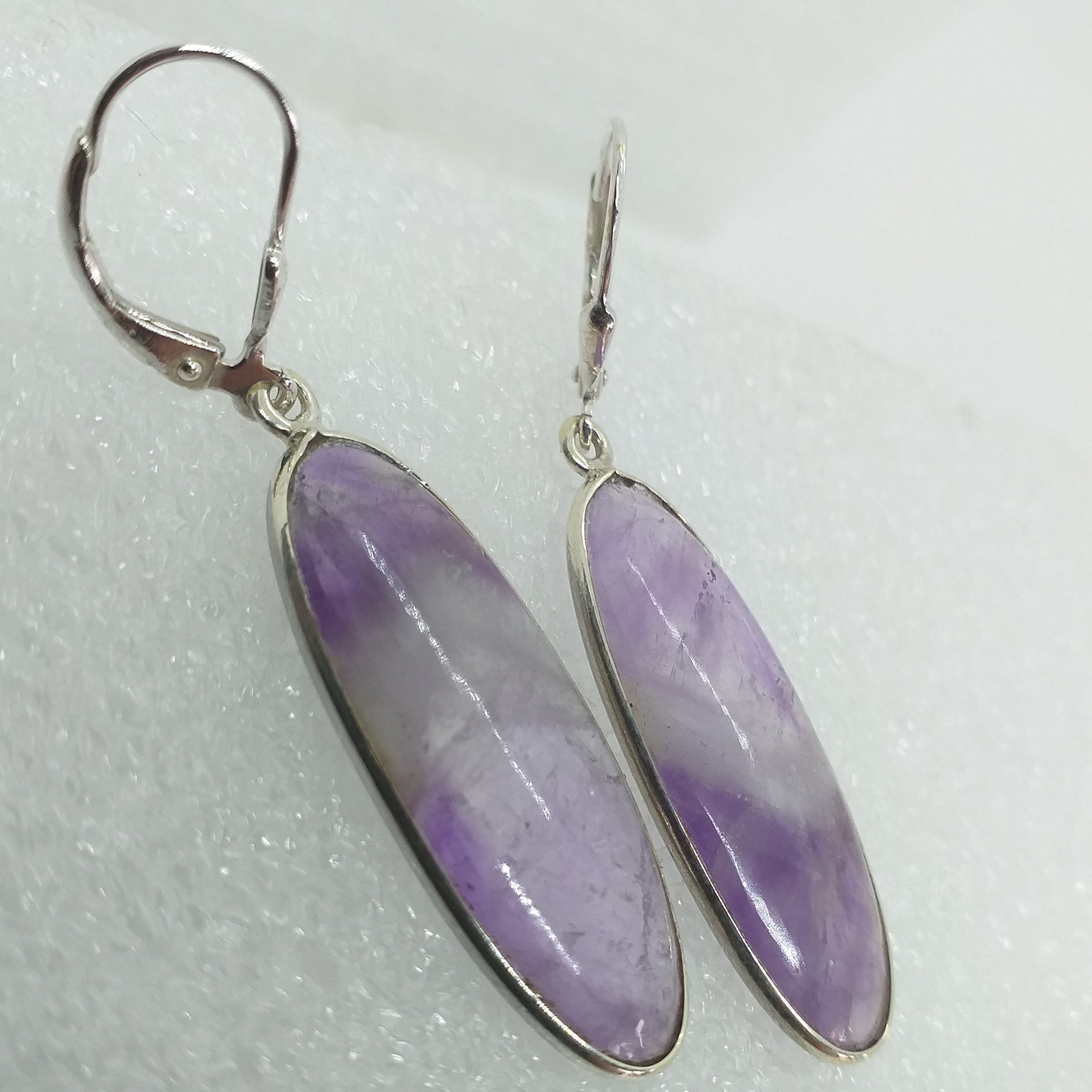CHEVRON AMETHYST  Ohrhänger Ohrringe Klappbrisur 925 Silber Brisur