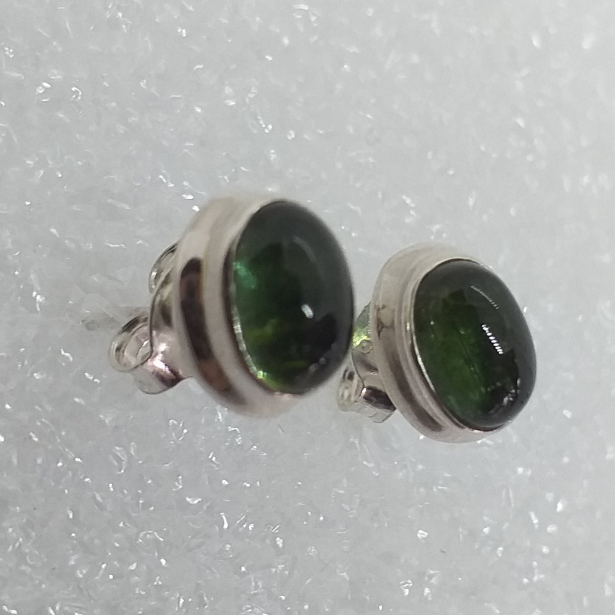 TURMALIN grün Ohrringe Ohrstecker 925 Silber grüner Verdelith