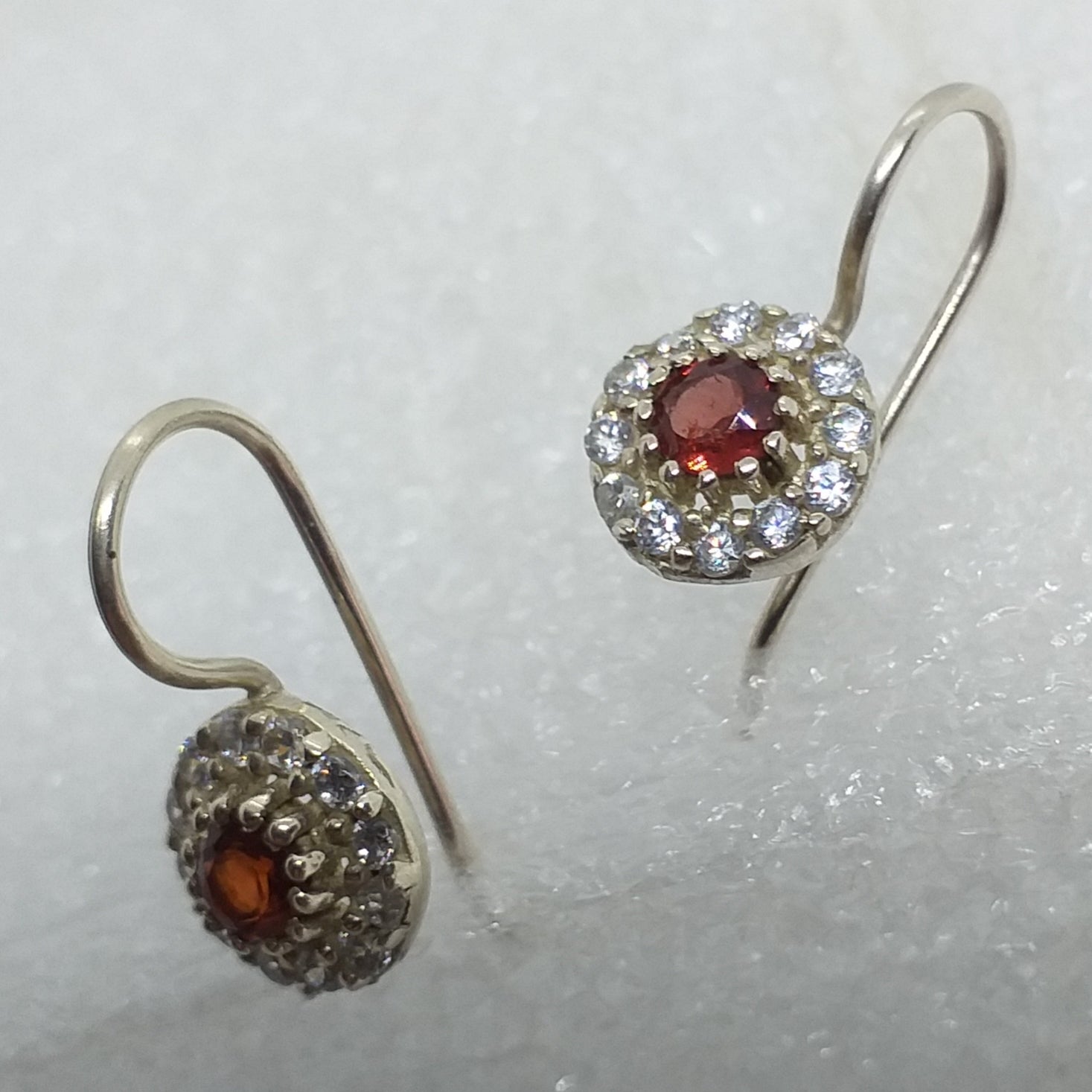 GRANAT facettiert Ohrringe 925 Sterling Silber Ohrhänger