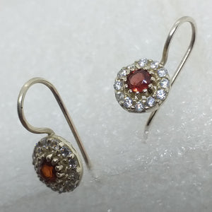 GRANAT facettiert Ohrringe 925 Sterling Silber Ohrhänger