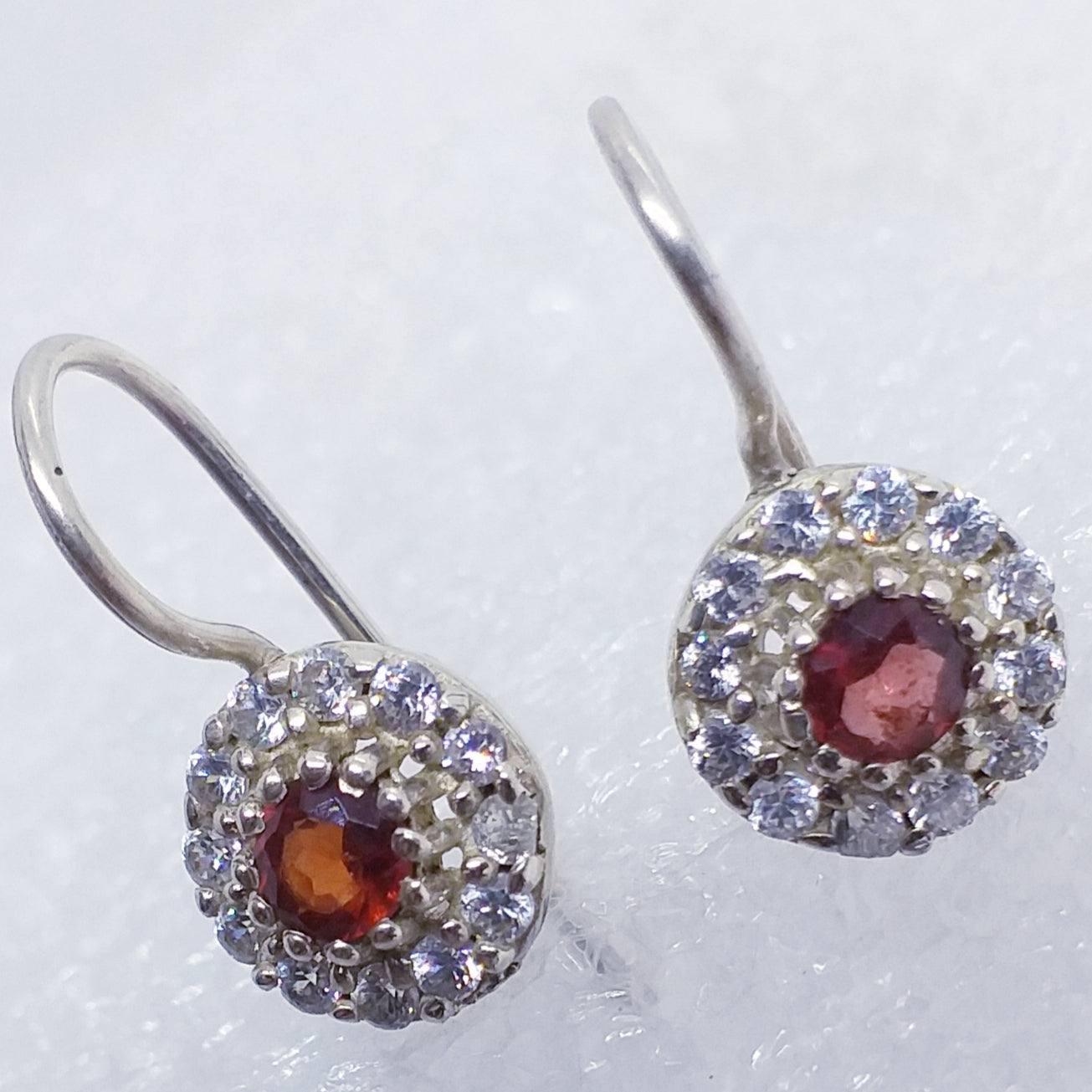 GRANAT facettiert Ohrringe 925 Sterling Silber Ohrhänger