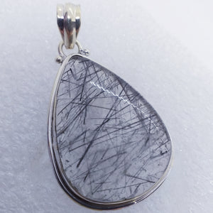 Natur TURMALINQUARZ Anhänger 925 Sterling Silber RIESIG