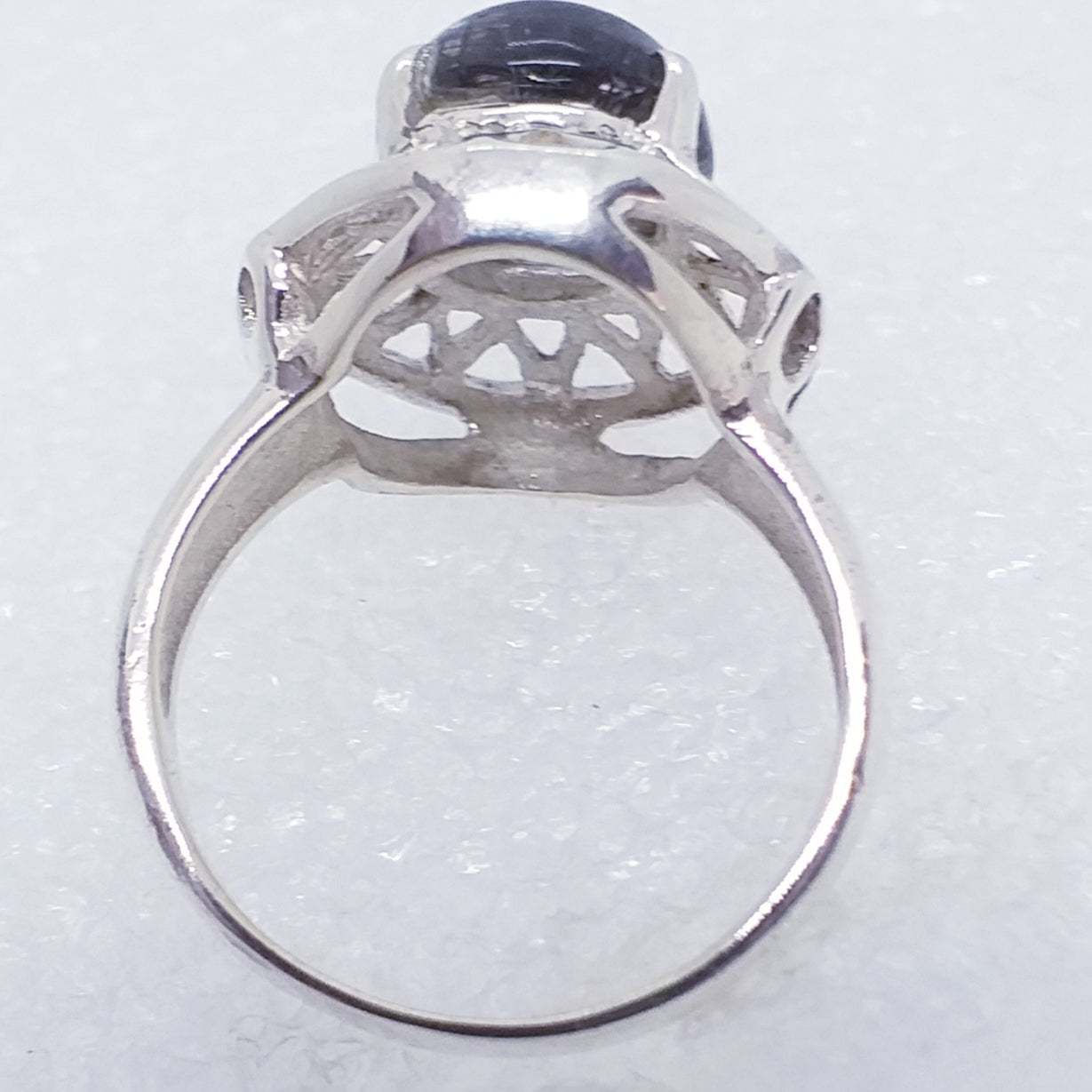 TURMALINQUARZ Ring Gr. 17 925 Silber Schörl in Quarz