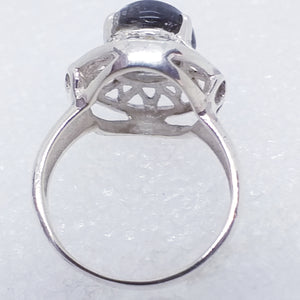 TURMALINQUARZ Ring Gr. 17 925 Silber Schörl in Quarz