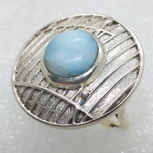 Natur LARIMAR Ring Gr. 18 925 Sterling Silber