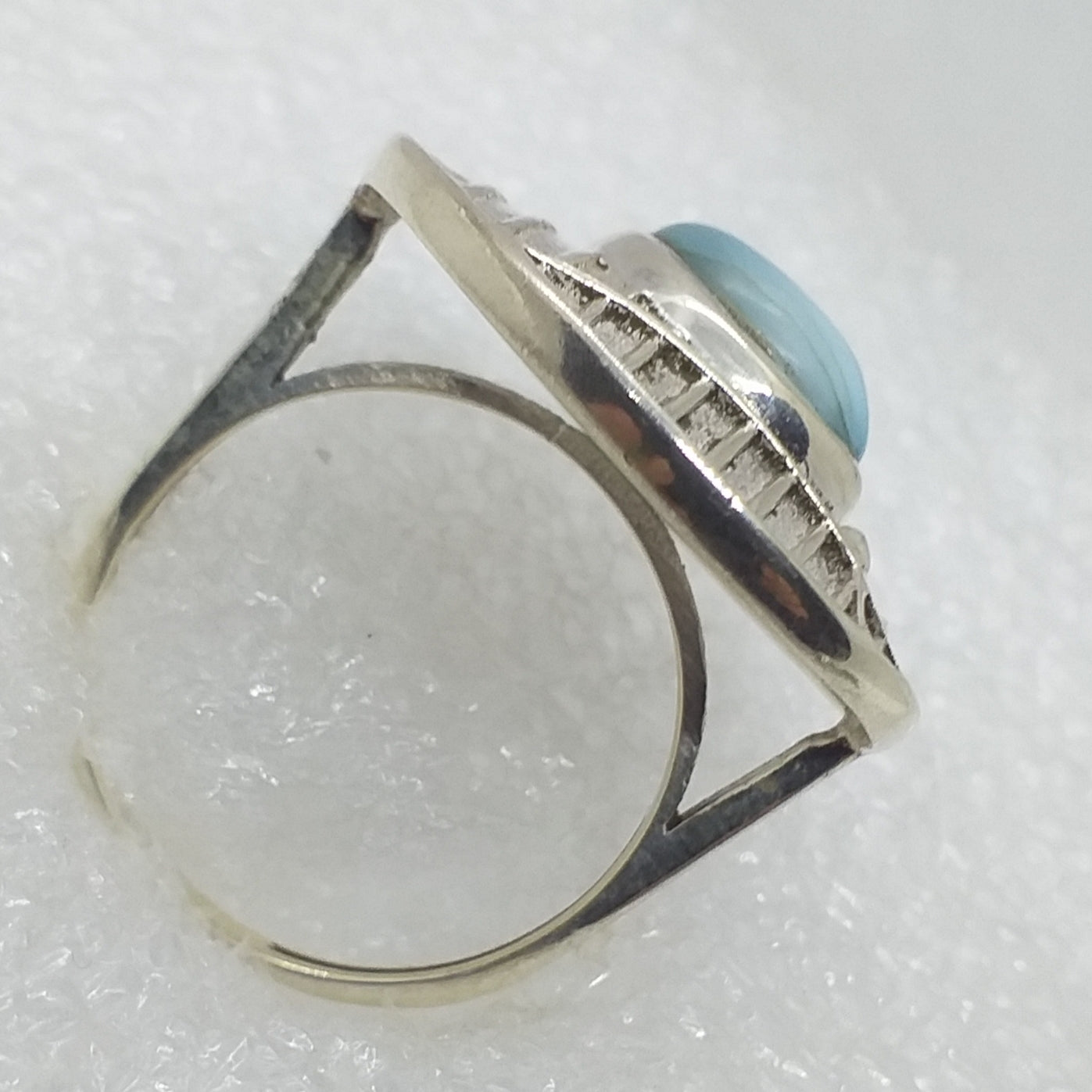 Natur LARIMAR Ring Gr. 18 925 Sterling Silber
