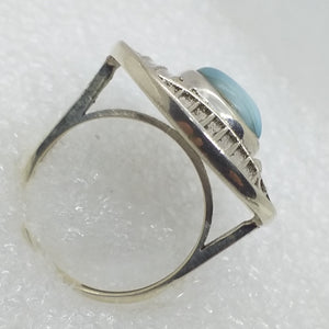 Natur LARIMAR Ring Gr. 18 925 Sterling Silber