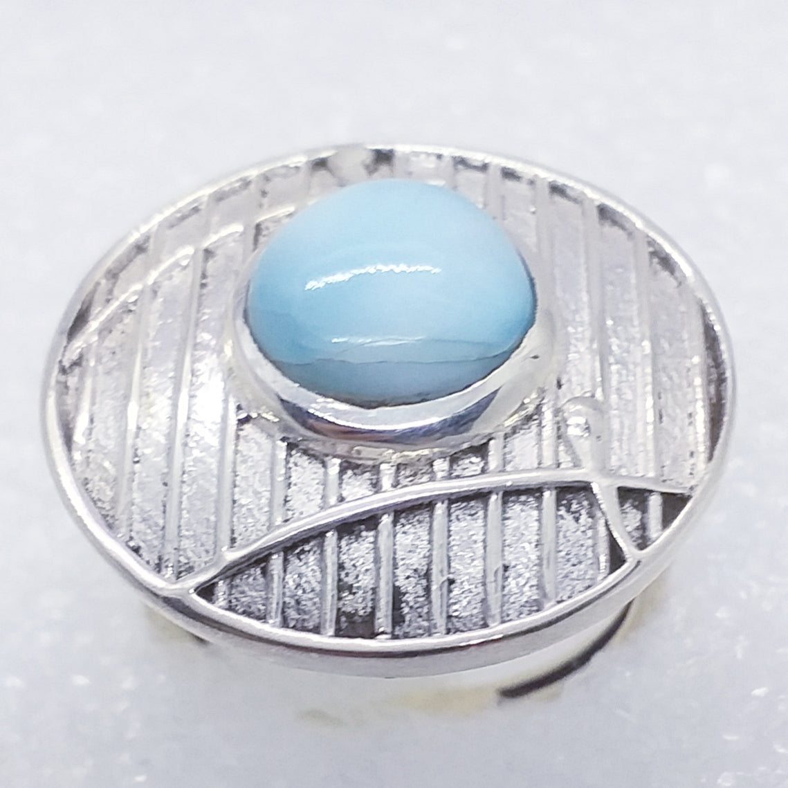 Natur LARIMAR Ring Gr. 18 925 Sterling Silber