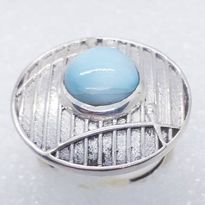 Natur LARIMAR Ring Gr. 18 925 Sterling Silber