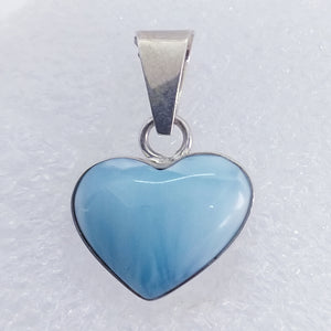 echter Natur LARIMAR Anhänger Herz 925 Sterling Silber