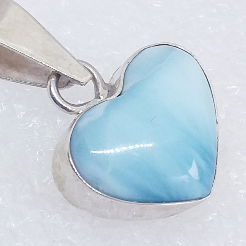 echter Natur LARIMAR Anhänger Herz 925 Sterling Silber