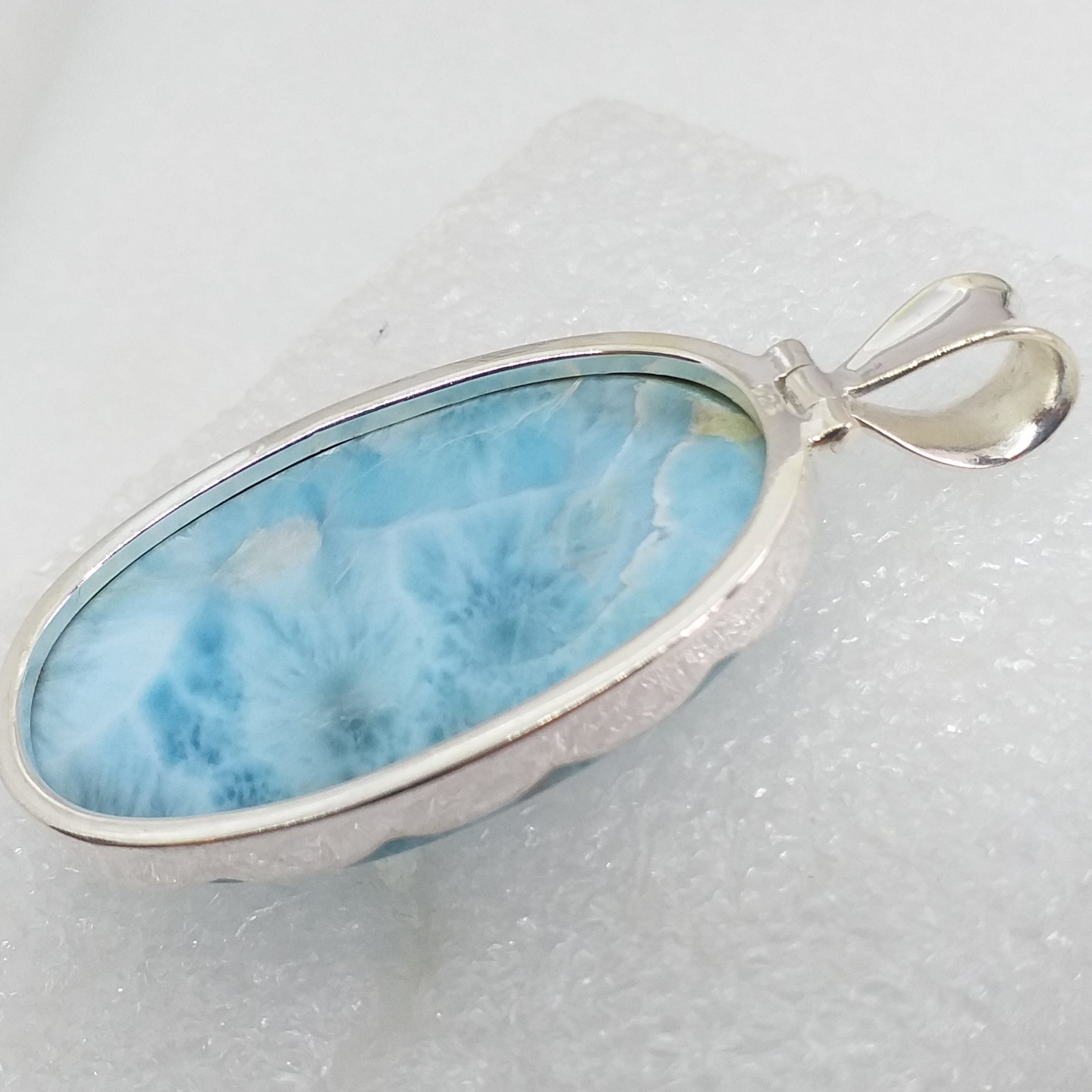 Rarität echter Natur LARIMAR TOP AAA Qualität Anhänger 925 Silber 57mm