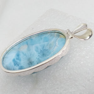 Rarität echter Natur LARIMAR TOP AAA Qualität Anhänger 925 Silber 57mm