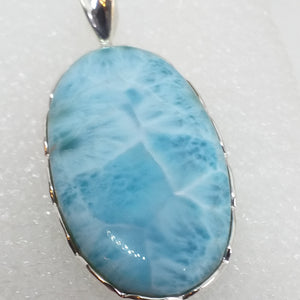 Rarität echter Natur LARIMAR TOP AAA Qualität Anhänger 925 Silber 57mm