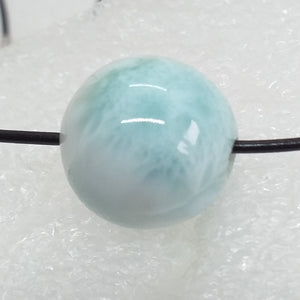 echter Natur LARIMAR Kugel 16 mm Kette 925 SilberLederband