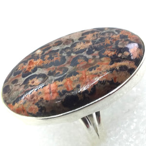 Leopard JASPIS Ring RIESIG Gr. 18 925 Sterling Silber 34 mm
