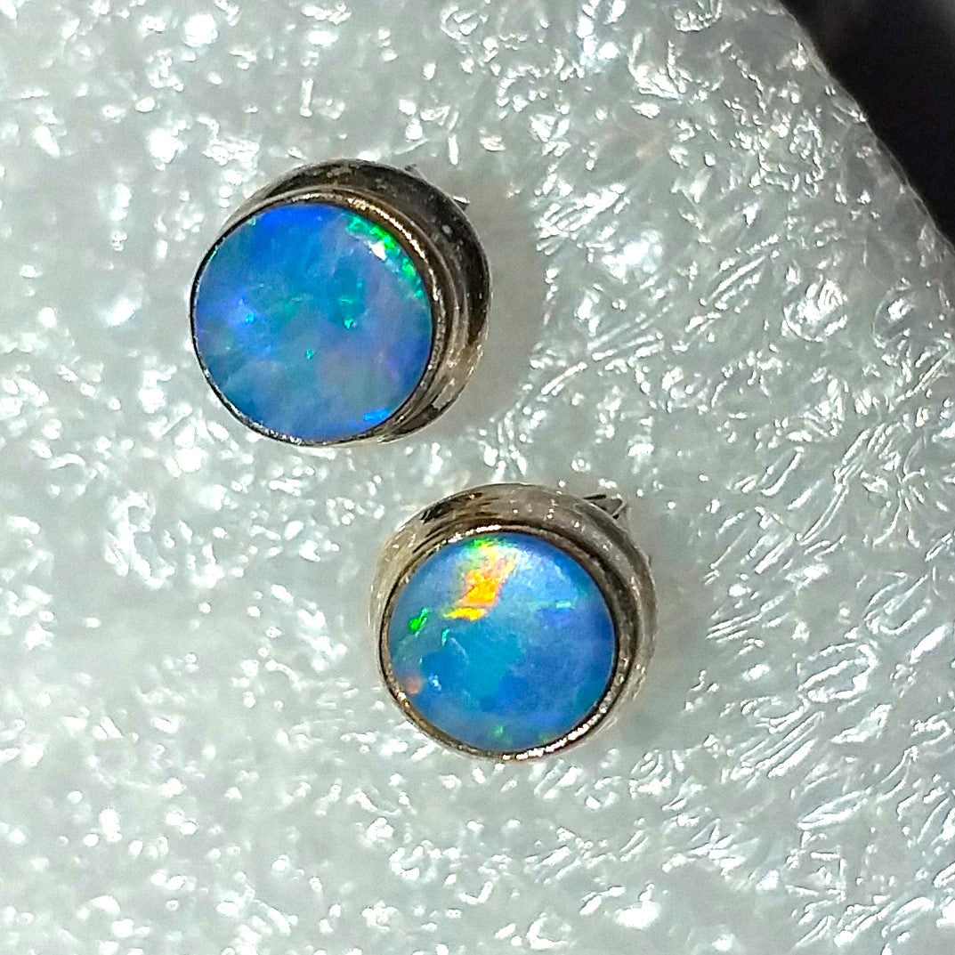 echter OPAL Australien Ohrringe Ohrstecker 925 Sterling Silber