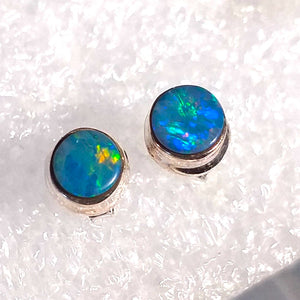 echter OPAL Australien Ohrringe Ohrstecker 925 Sterling Silber