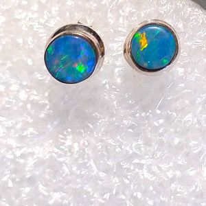 echter OPAL Australien Ohrringe Ohrstecker 925 Sterling Silber