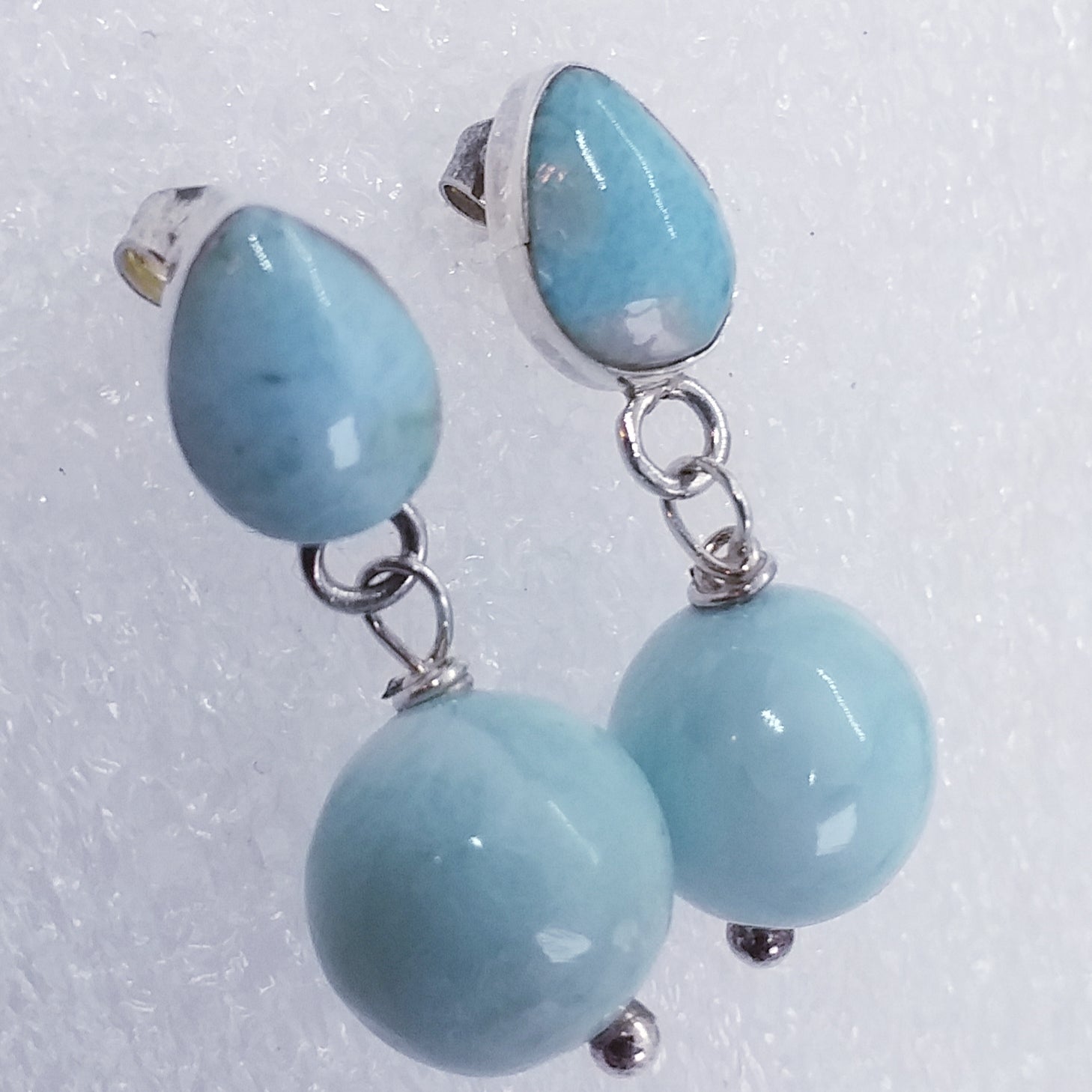 echter Natur LARIMAR Ohrringe Ohrstecker 925 Sterling Silber Ohrhänger