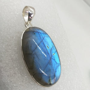 LABRADORIT Anhänger 925 Sterling Silber 52 mm