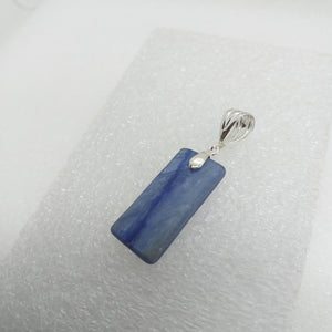 blauer KYANIT Anhänger 925 Sterling Silber Rohstein blau