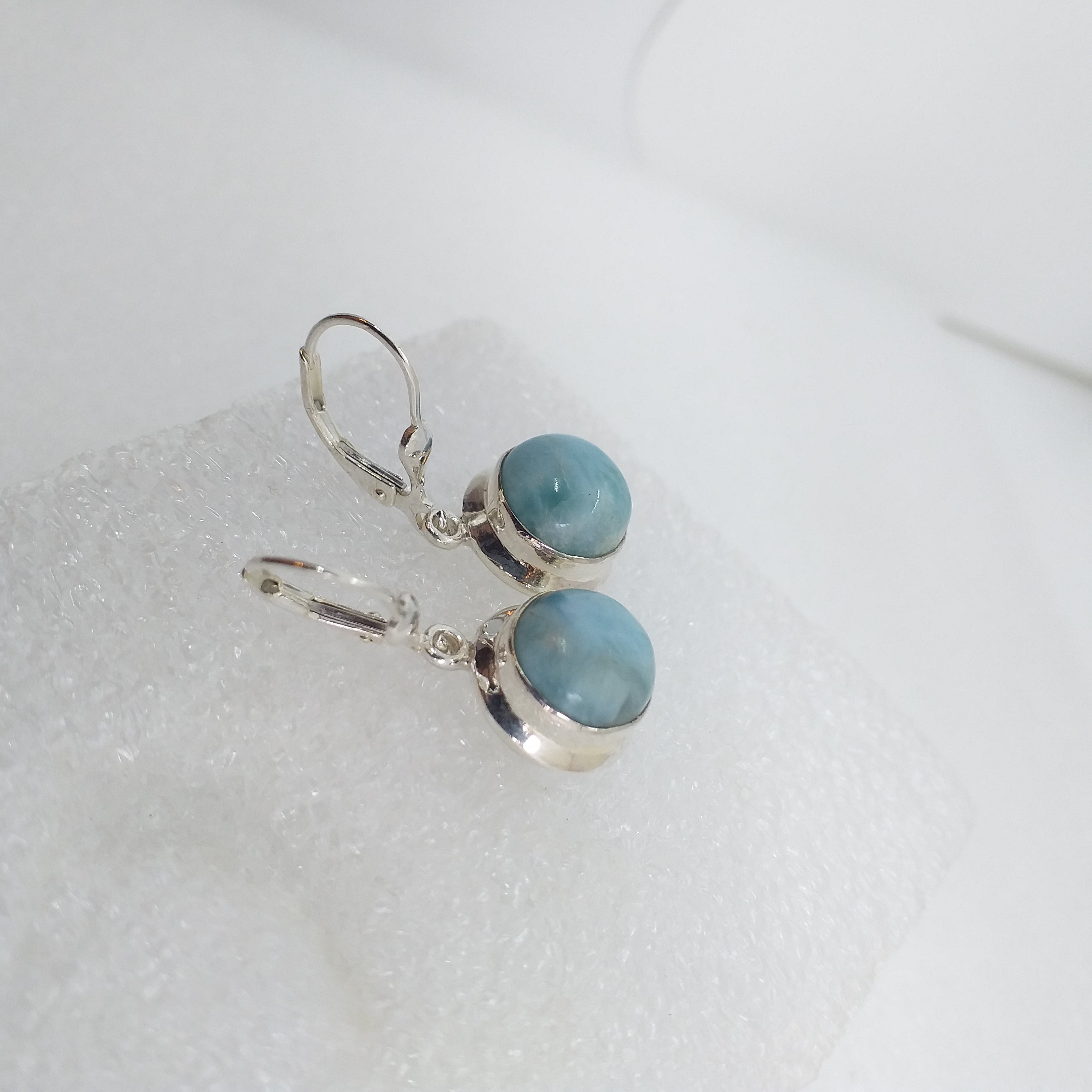 LARIMAR Ohrringe Klappbrisur 925 Sterling Silber Ohrhänger Brisur