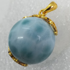 echter Natur LARIMAR TOP AAA Qualität Anhänger 925 Sterling Silber Gold vergoldet