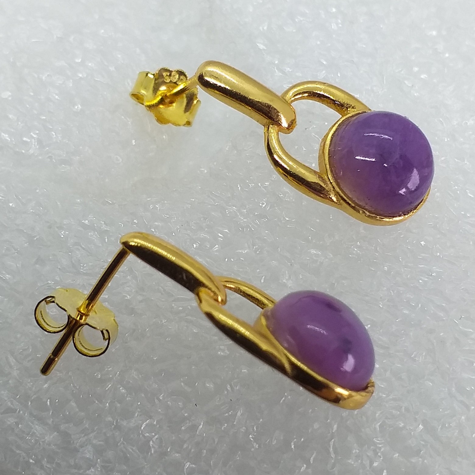 echter Natur Sugilith Ohrringe Ohrstecker 925 Sterling Silber Gold vergoldet