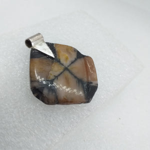 CHIASTOLITH Kreuzstein Anhänger 925 Sterling Silber Andalusit