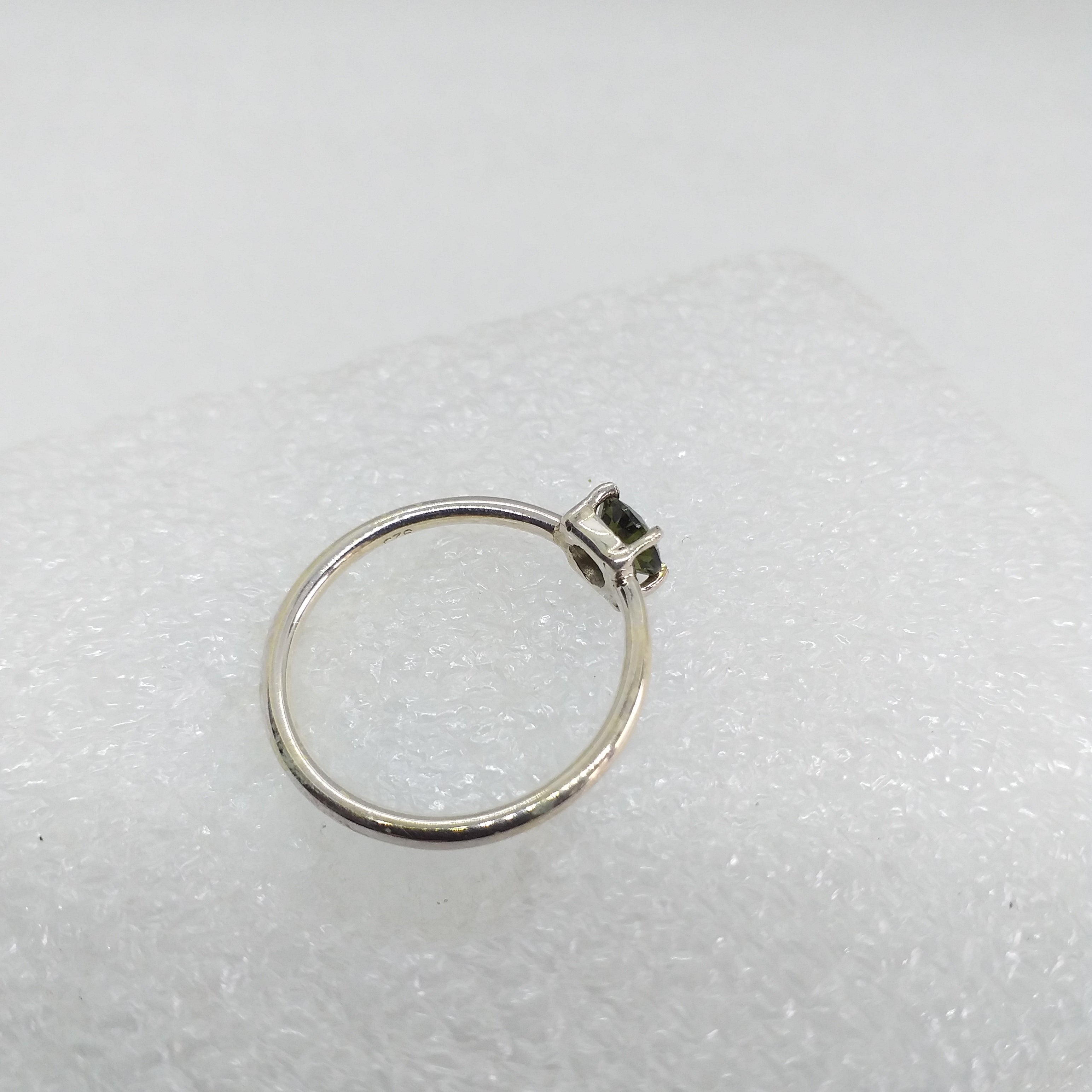 echter MOLDAVIT facettiert Ring Gr. 18 facettiert  925 Sterling Silber