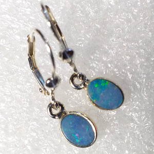 echter OPAL Australien Ohrringe Klappbrisur 925 Sterling Silber Ohrhänger Brisur