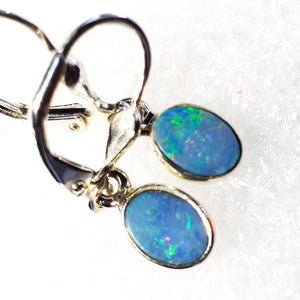 echter OPAL Australien Ohrringe Klappbrisur 925 Sterling Silber Ohrhänger Brisur
