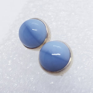 blauer OPAL OREGON Ohrringe Ohrstecker 925 Sterling Silber Opal blau