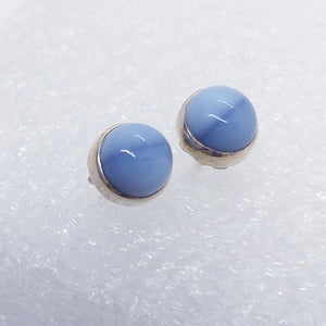 blauer OPAL OREGON Ohrringe Ohrstecker 925 Sterling Silber Opal blau