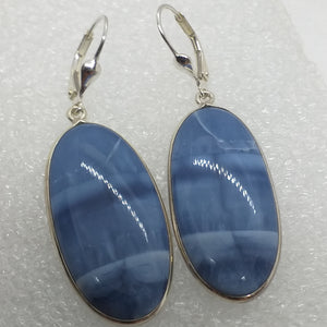 blauer OPAL OREGON Ohrringe Klappbrisur 925 Sterling Silber Brisur Ohrhänger blau