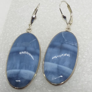 blauer OPAL OREGON Ohrringe Klappbrisur 925 Sterling Silber Brisur Ohrhänger blau